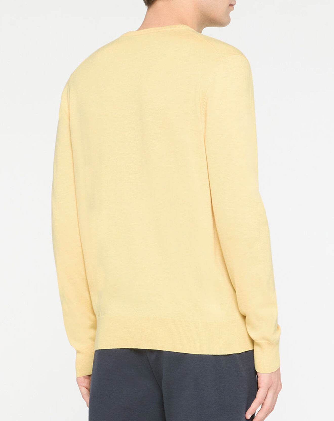 Hackett London Pull en Coton & Soie col rond jaune