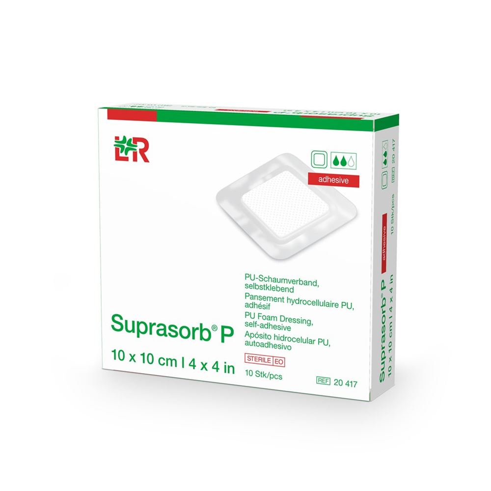 SUPRASORB Schaumverband<br>10 Stück, 10x10cm, selbstklebend