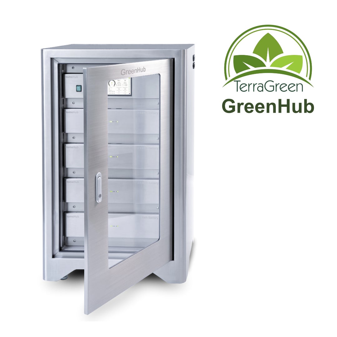 TerraGreen - GreenHub Premium Set: Krachtig 20 kWh batterijopslagsysteem – modulair uitbreidbaar tot 40 kWh, energiemanagementsysteem & 14 kWh omvormer. Voor fotovoltaïsche installaties. – Aanbieding voor particuliere klanten.