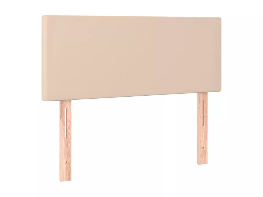 Sommier tapissier matelas et LED Cappuccino 90x190cm Similicuir
