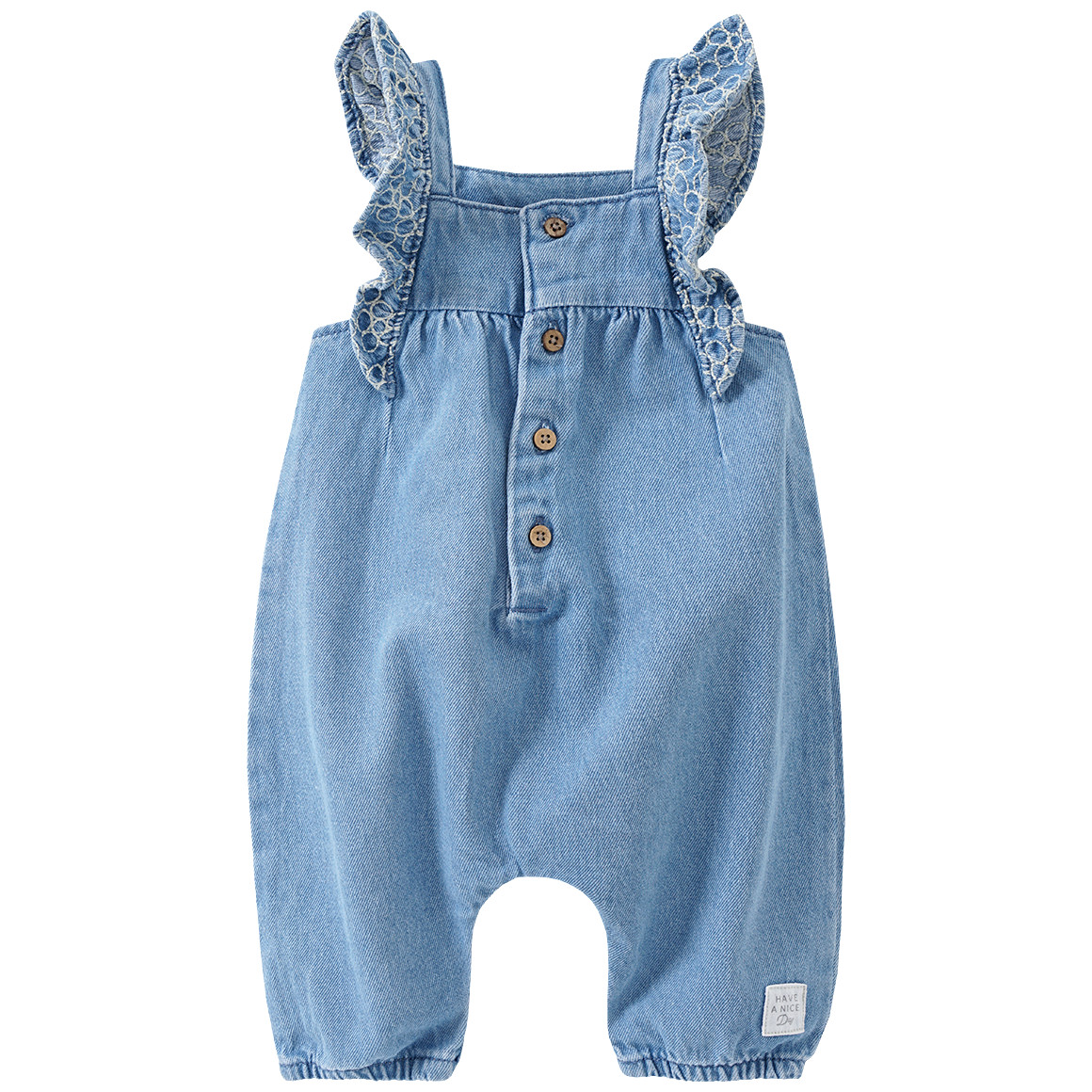 Topomini Pure Collection Newborn Overall in Denim-Optik blau