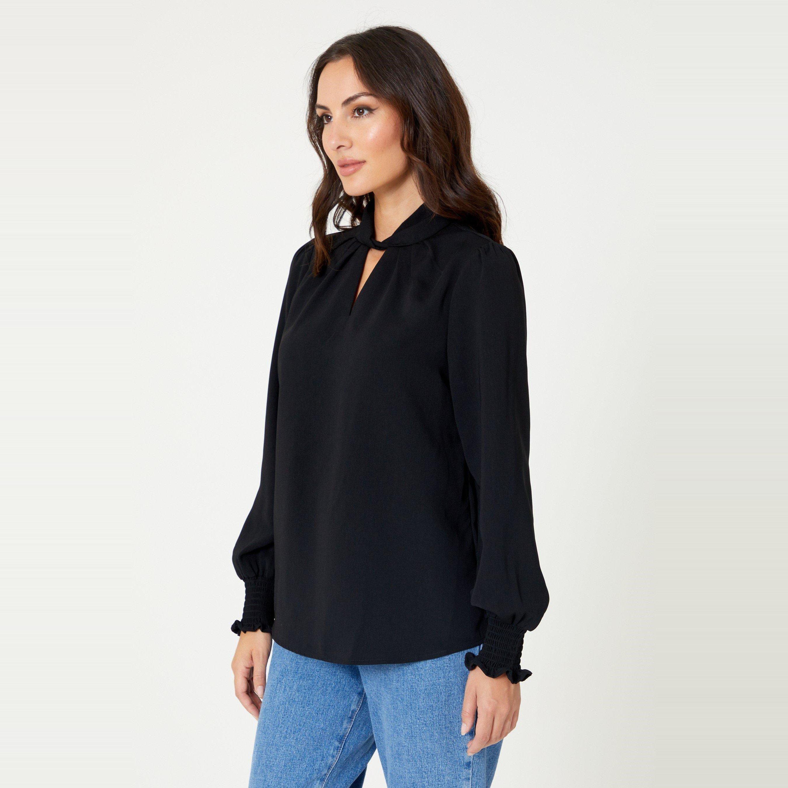 Be You Ladies Twist Neck Blouse