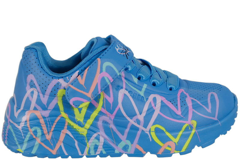 SKECHERS UNO LITE - LOVE LEVITATE HEARTS BLUE SNEAKER
