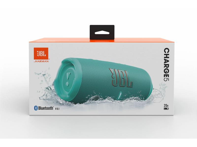 JBL Bluetooth Speaker Charge 5 Türkis Tragbarer wasserdichter Lautsprecher mit Powerbank
