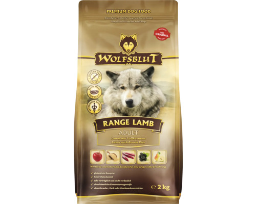 Wolfsblut Range Lam Volwassen droog hondenvoer met volkoren rijst, appels, peren met waardevolle superfoods, graanvrij, glutenvrij, 2 kg