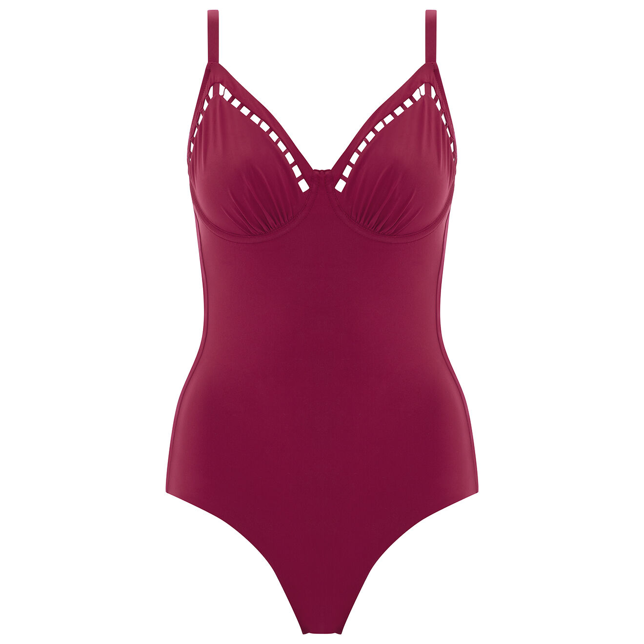 Chantelle Maillot de bain 1 Pièce enveloppant Native rouge bordeaux