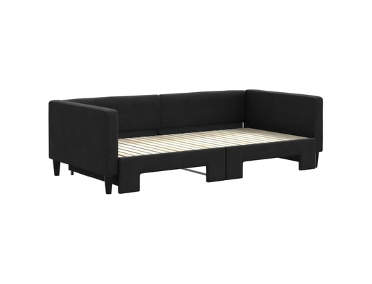 VIDAXL - Lit de jour avec lit gigogne noir 100x200 cm tissu