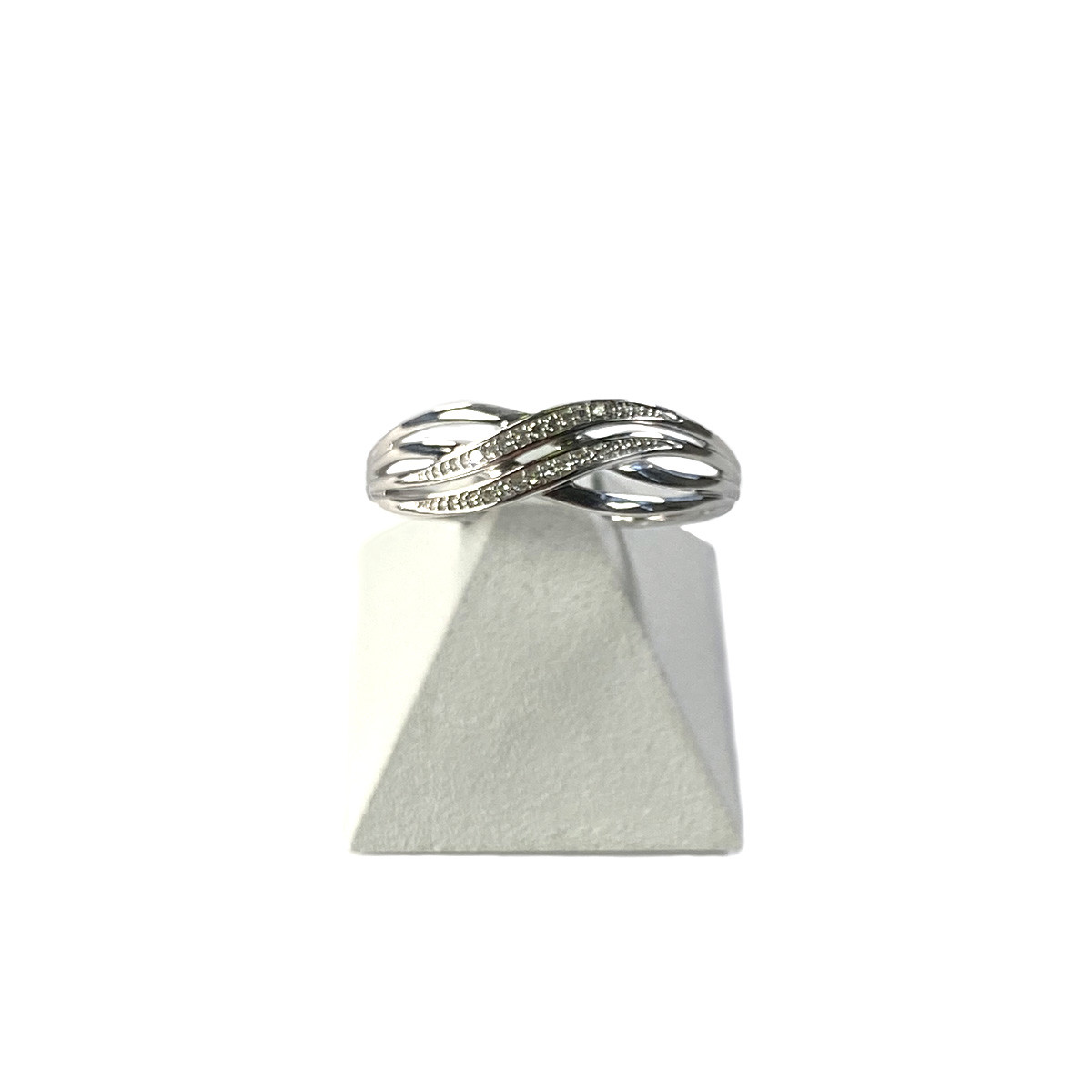 Bague d'occasion or 375 blanc diamants