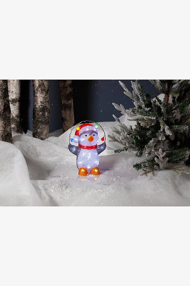CRYSTALO PENGUIN julelys utendørs