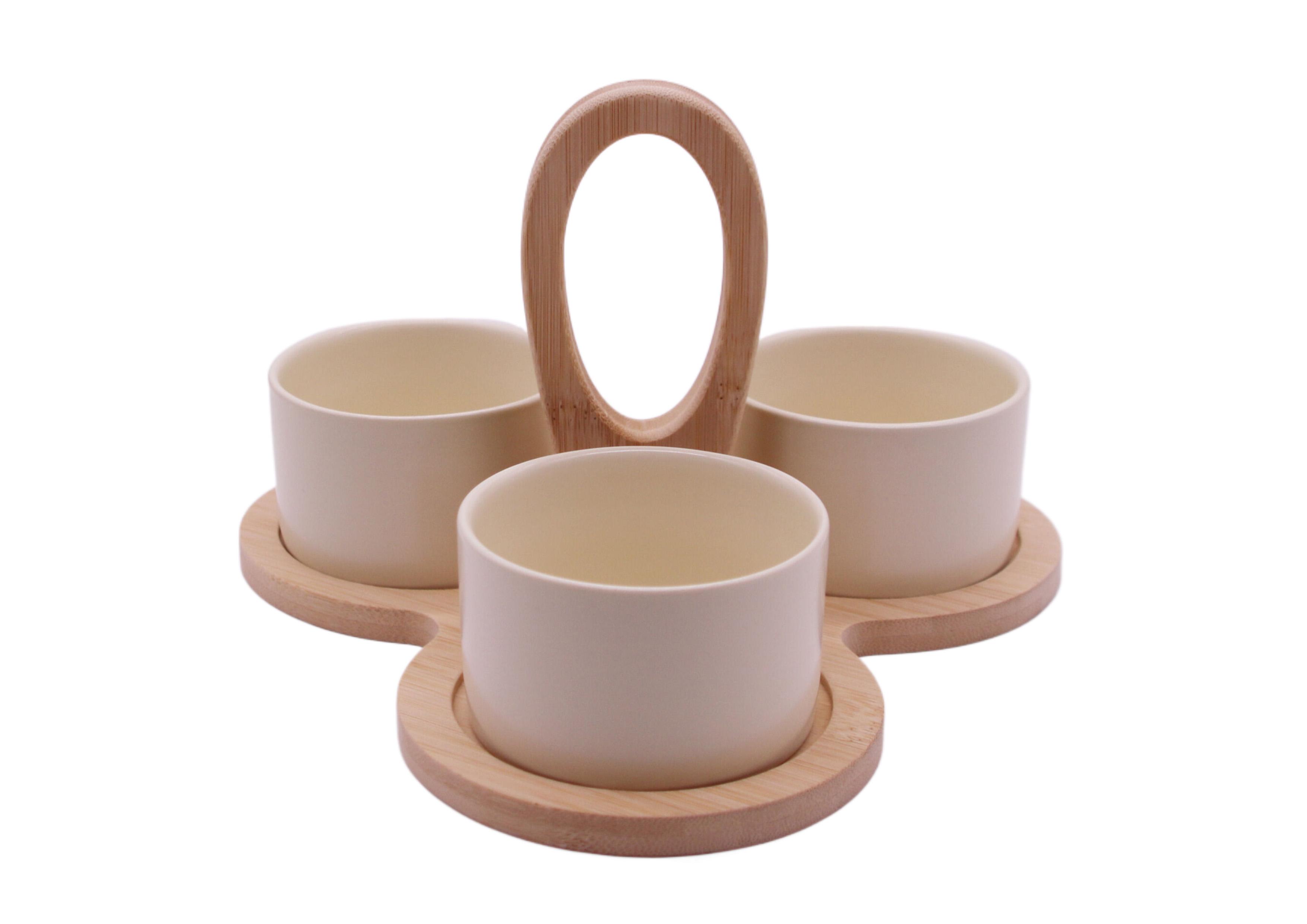 SET APERO 3 COUPELLES BEIGE ET PLATEAU