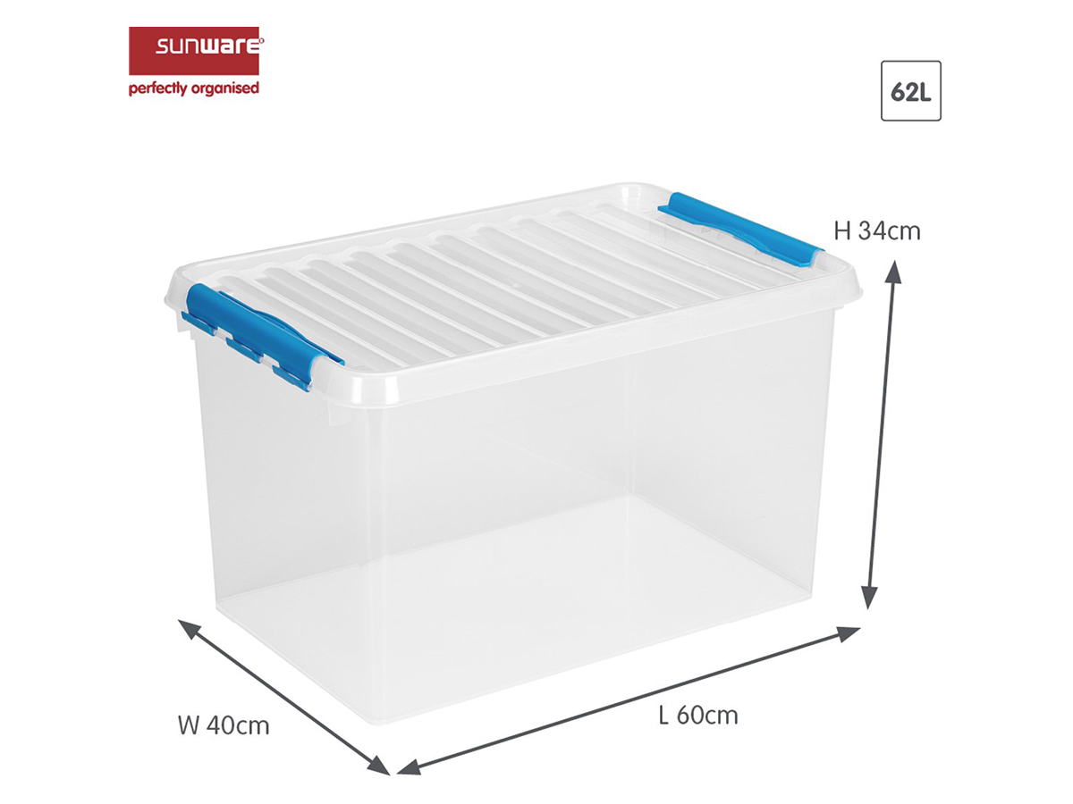Sunware Q-line 62 liter set van 2 opbergboxen - Blue