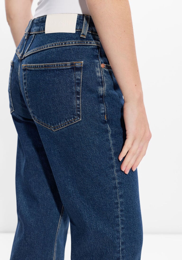 donkerblauwe closed straight leg jeans milo