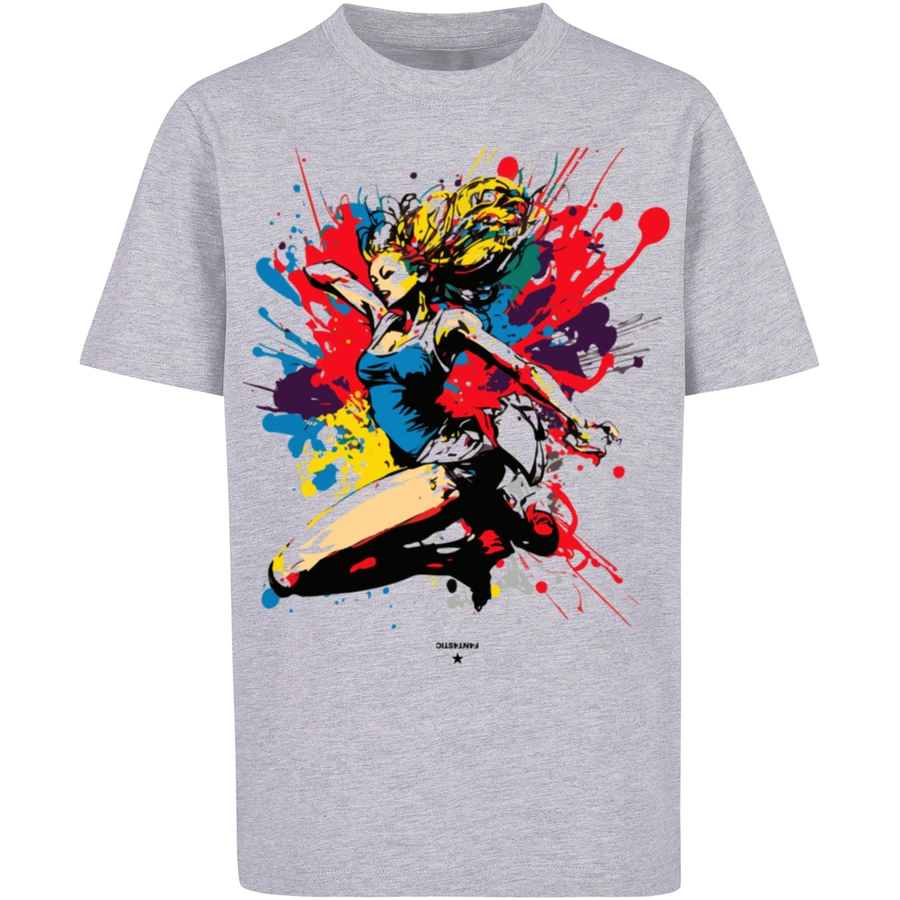 F4NT4STIC T-Shirt Tänzerin bunt heather grey
