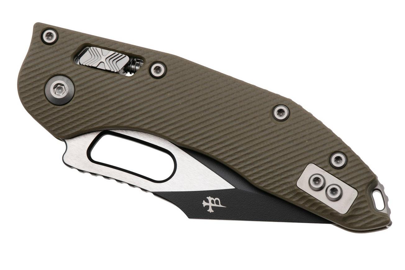 Microtech Stitch 169RL-1FLGTOD, Two Tone Black M390MK, Fluted OD-Green G10 zakmes, Borka Blades design