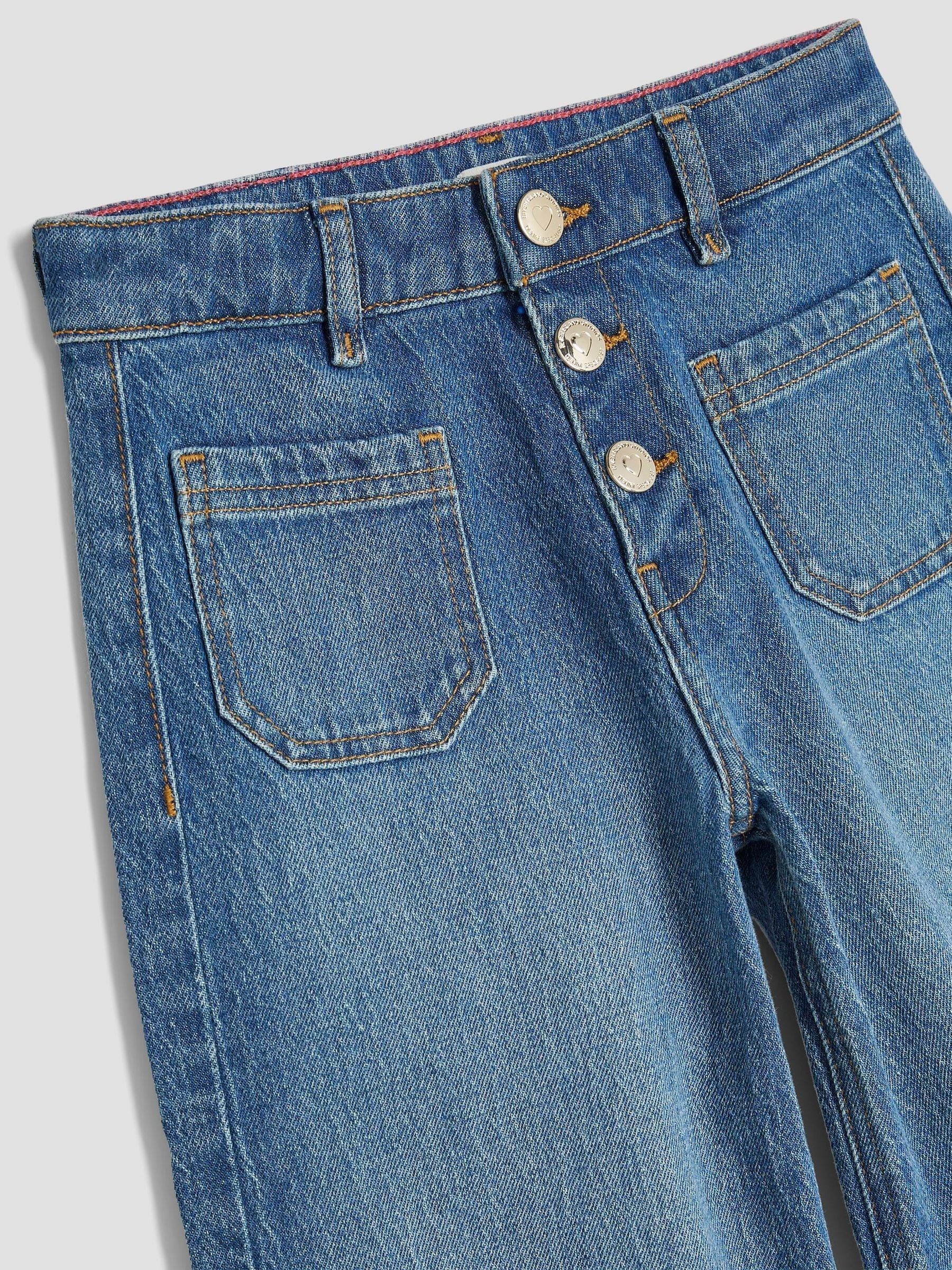 River Island Girls Pocket Front Wide Leg Jeans