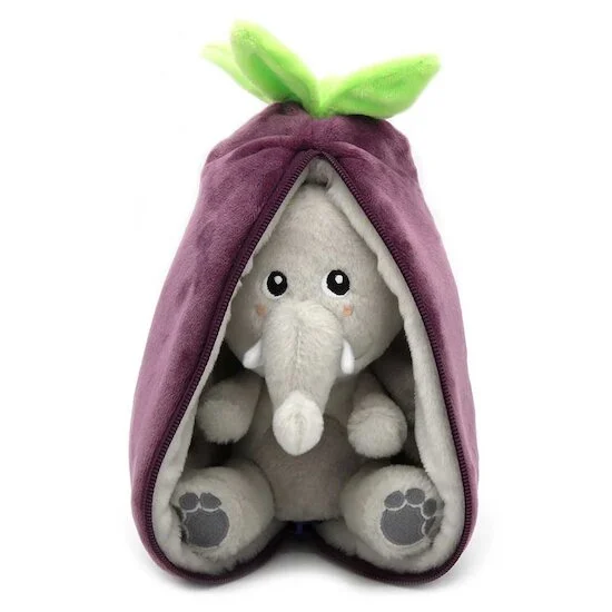 Flipetz Peluche 2 en 1 - Elephant & Aubergine   de               Les Déglingos