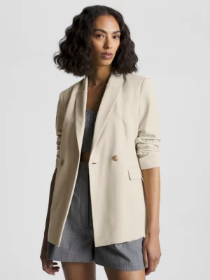 Blazer Slim Fit de Abotoamento Duplo