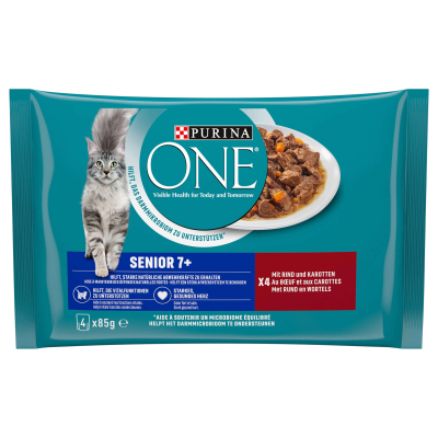 Purina One Senior mit Rind & Karotten 12x4x85g