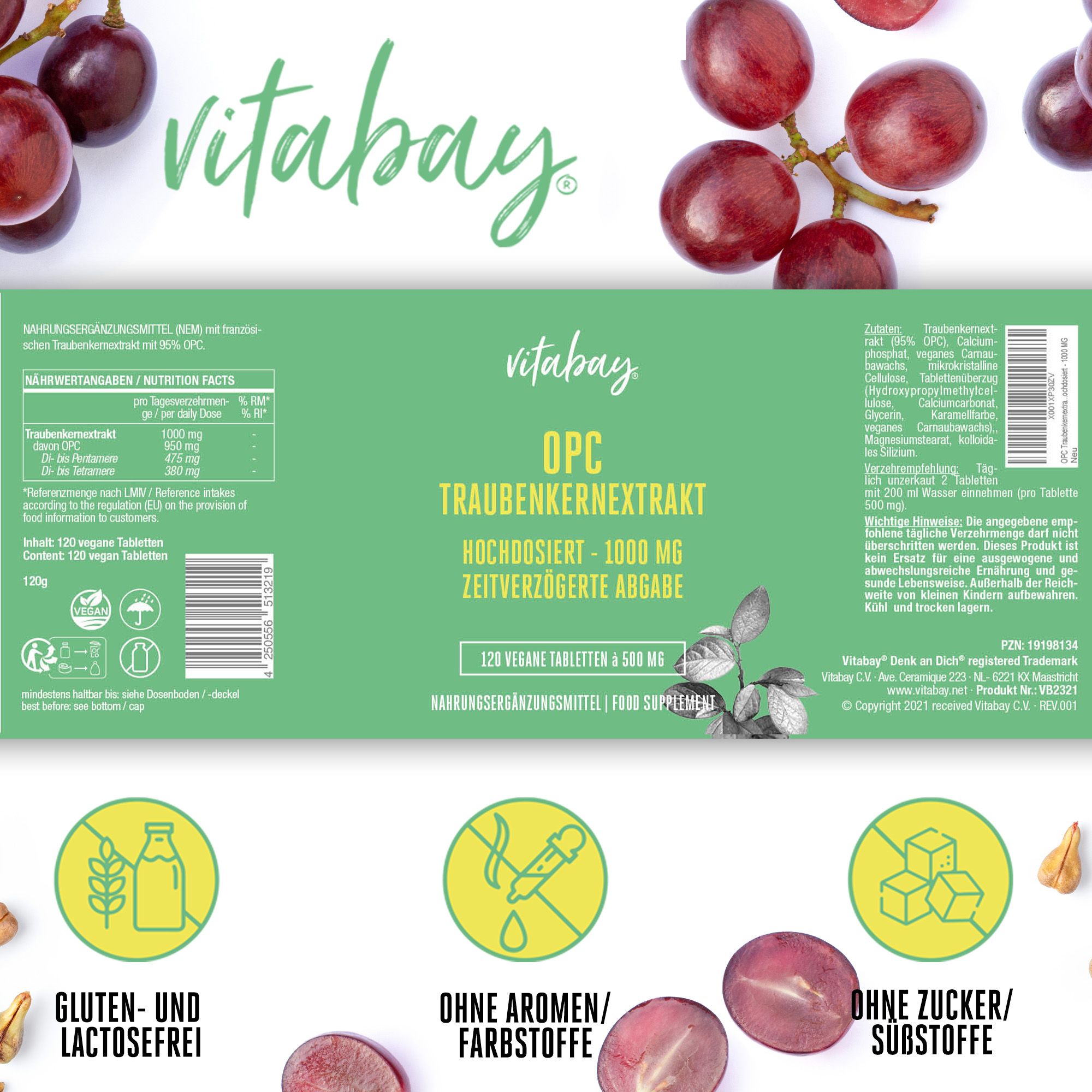 Vitabay OPC Traubenkernextrakt 1000 mg hochdosiert