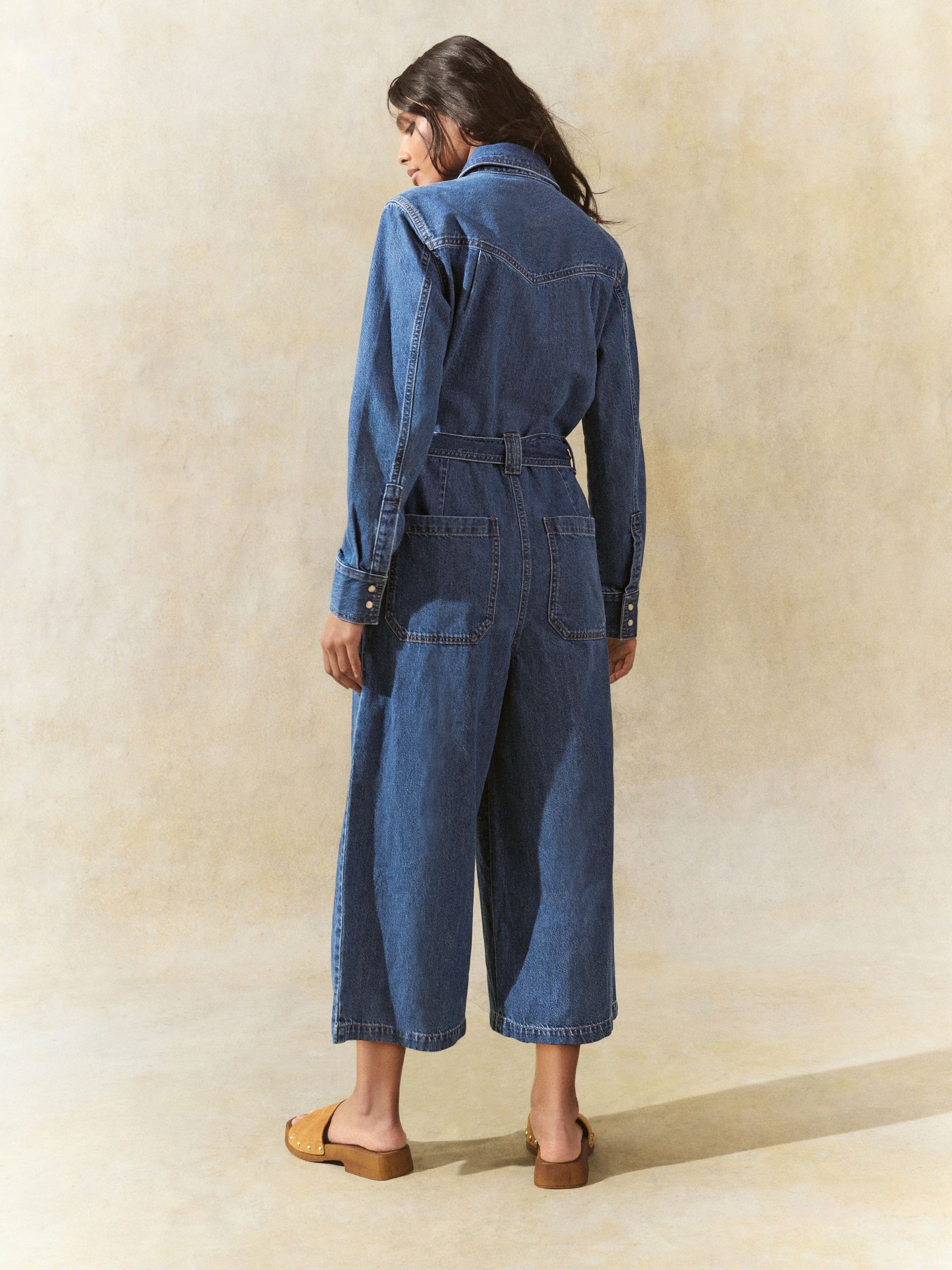 Normaal blauw - Western denim 100% katoenen jumpsuit