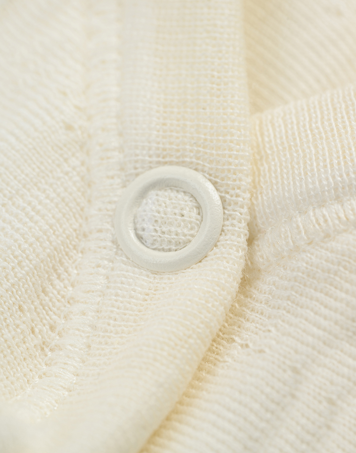 Pointelle romper met lange mouw van merinowol/zijde voor baby's