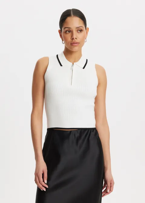 Half zip top off-white (WIT.O)