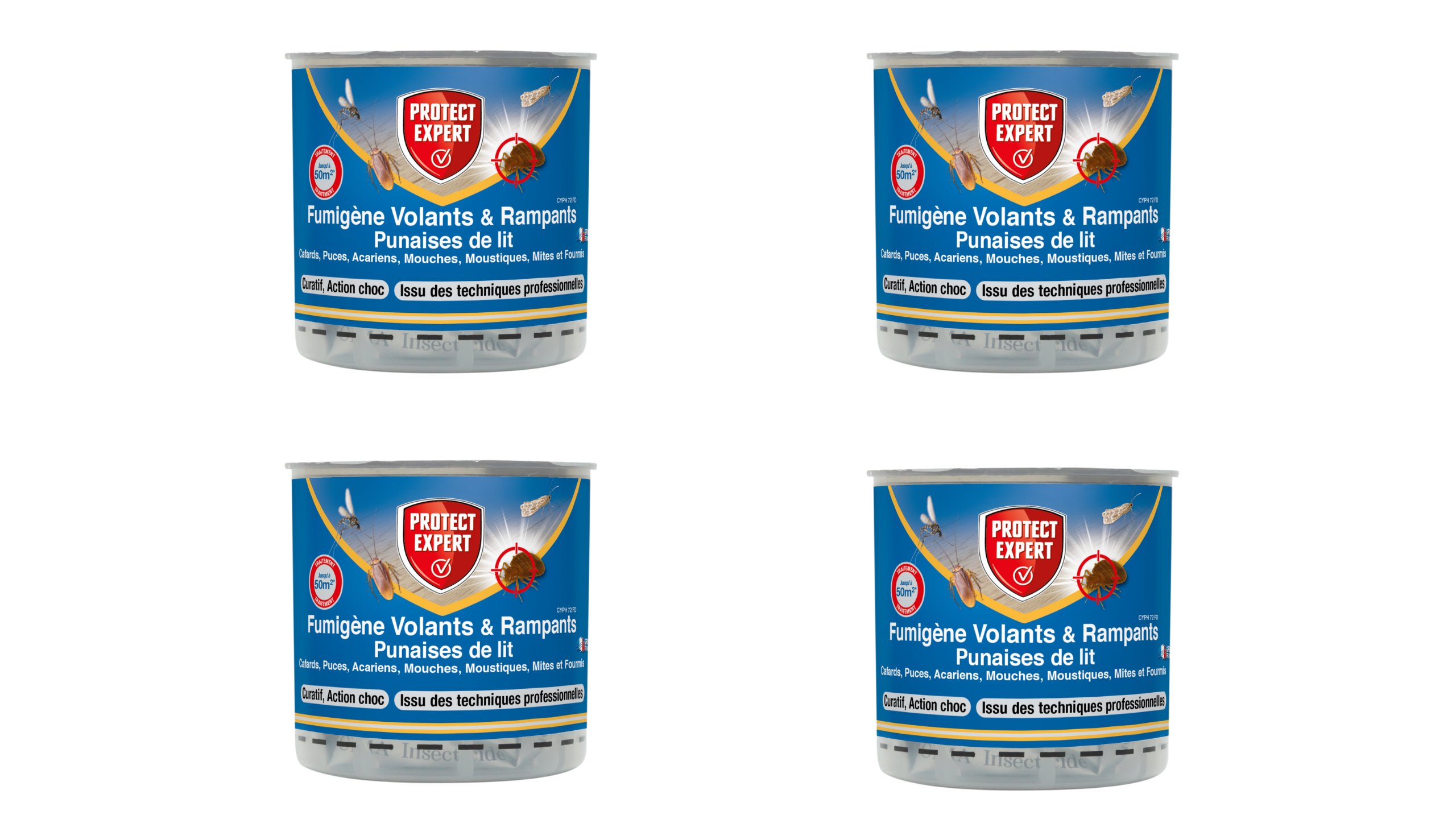 Lot de 4 2 fumigènes anti punaises de lit | 10g | sans dépôts visibles
