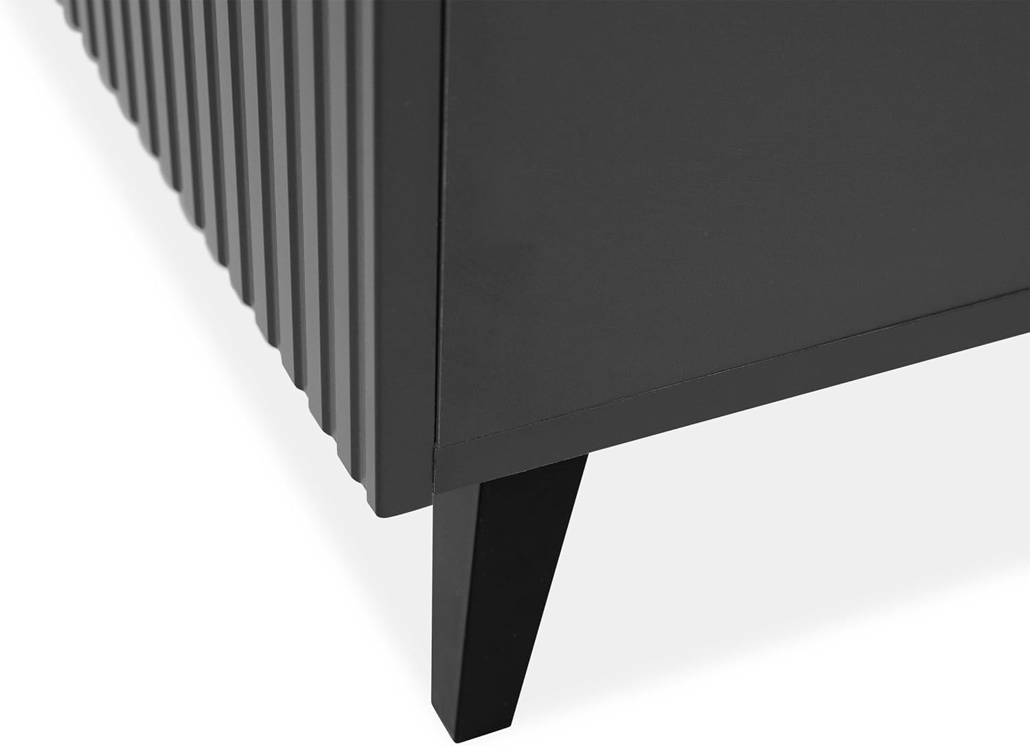 Mirjan24 TV Lowboard Vailbo Grey 180 mit Elektrischem Kamin, Fernsehschrank, Fernsehtisch, Unterschrank, Realistische LED-Flamme, Mit Deko-Kristallen, Board, Schrank, TV-Bank (Anthrazit)