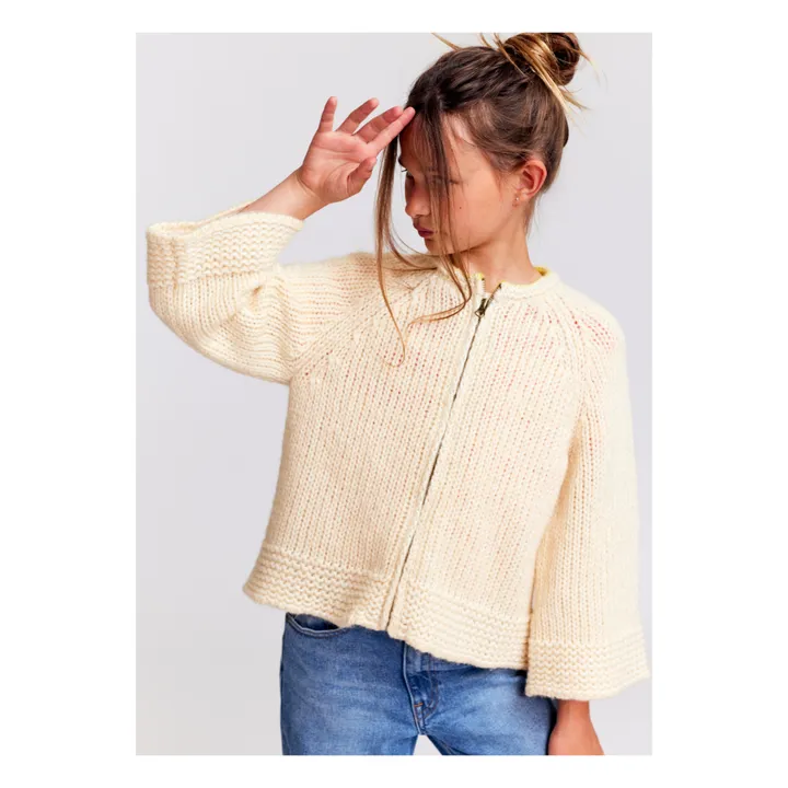 AO76 Cardigan Hibiscus | Ecru