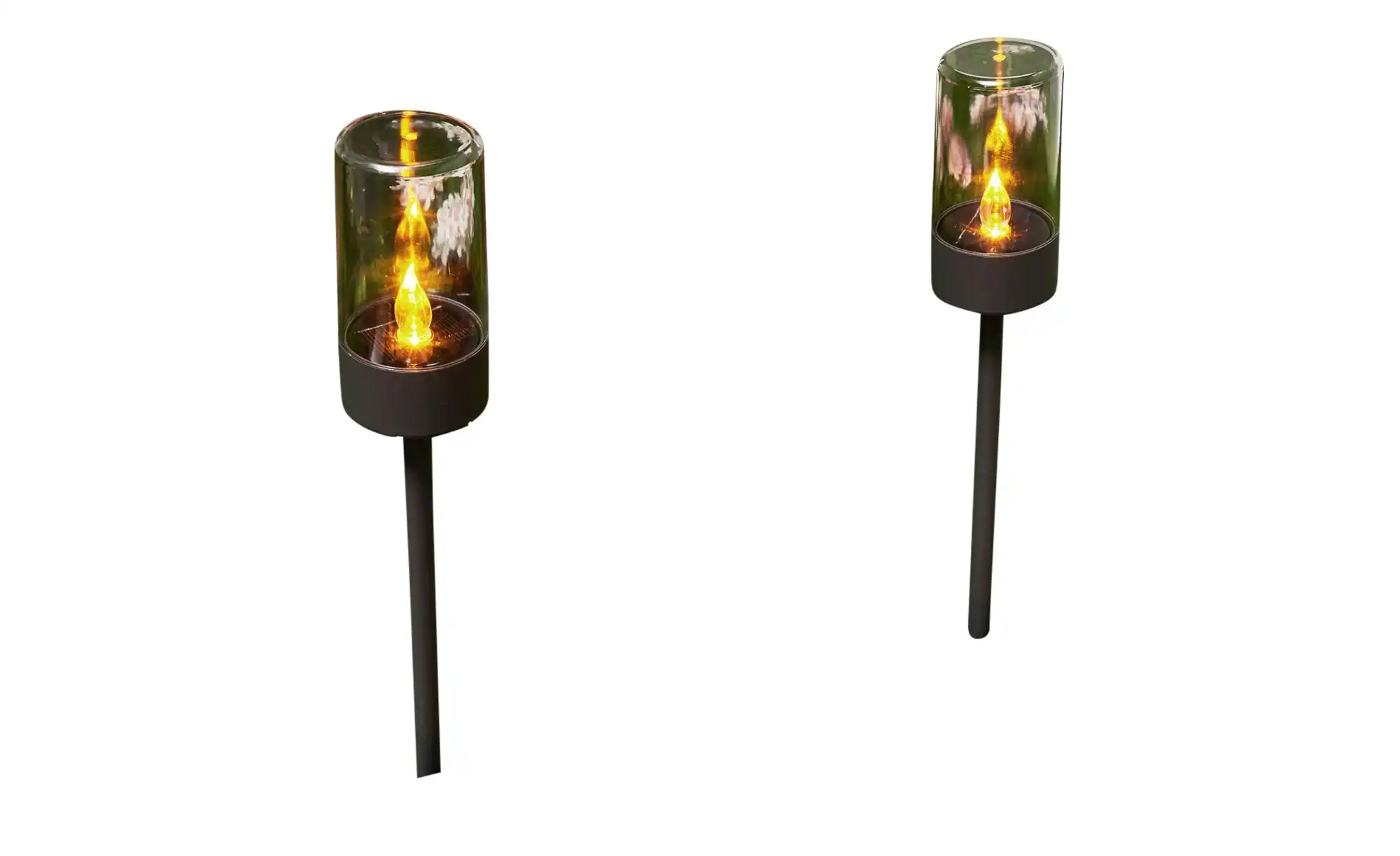 LED-Solar-Spieße, klar/schwarz, 2er-Set