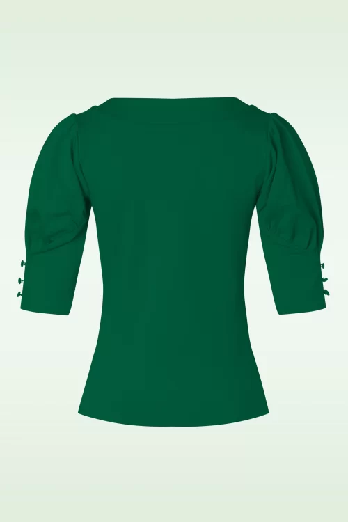 Vixen Bow jersey top in groen