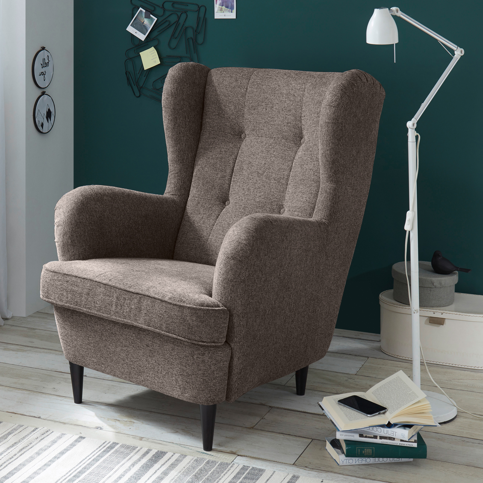 Ohrensessel - espresso - 78 cm breit