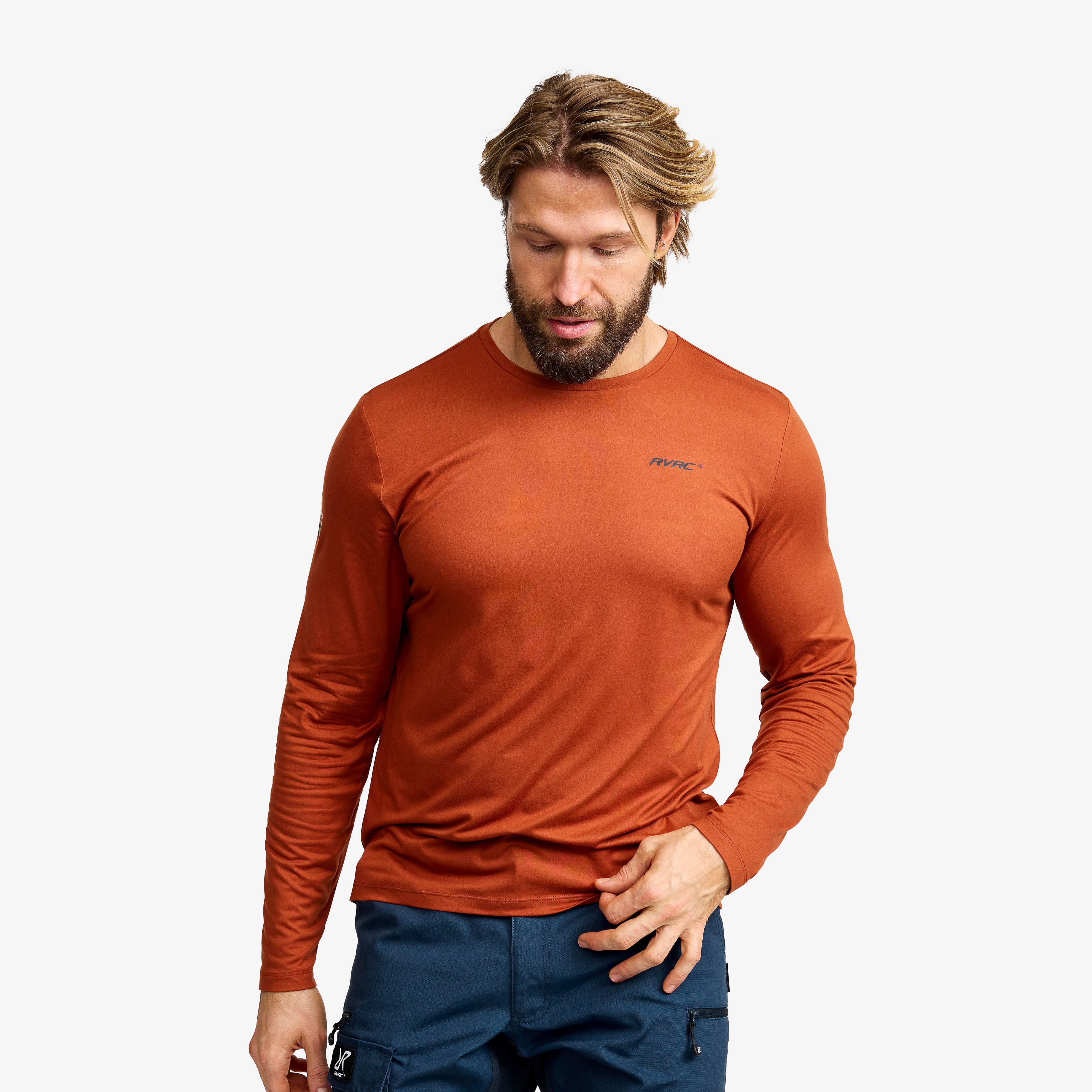 Mission Long-sleeved T-shirt Herre Rusty Orange