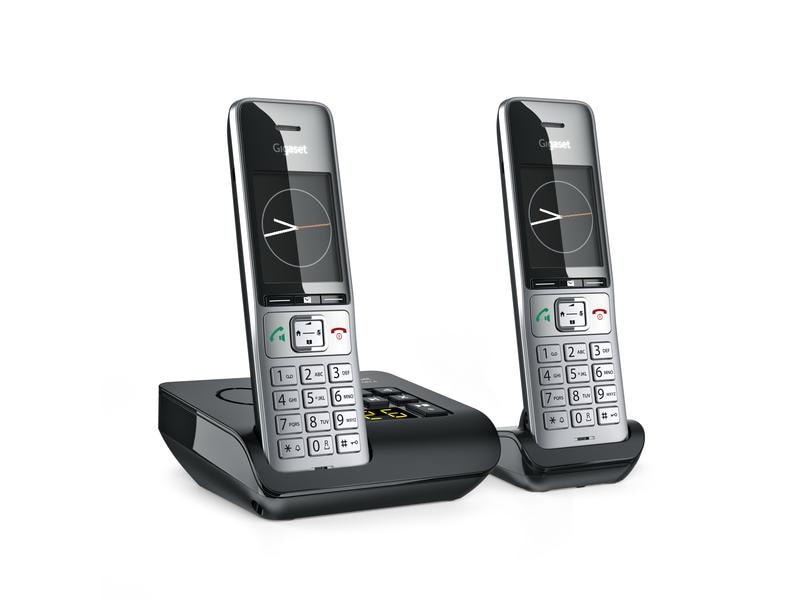 Gigaset Schnurlostelefon Comfort 500A Duo Schwarz/Silber Der neue Massstab in puncto komfortable Kommunikation für Zuhause und Home Office