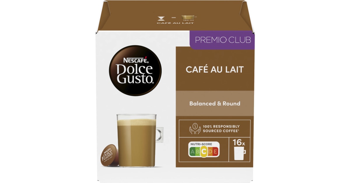 NESCAFE Dolce Gusto Cafe au Lait Kaffee 16 Kapseln (Einweg)