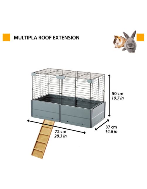Ferplast Multipla Roof Extension - Dierenverblijf - 37x72x50 cm Grijs