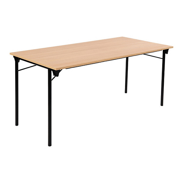 Table pliante Budget multiples usages rectangle L. 160 x P. 80 cm - Plateau Chêne - pieds Noir