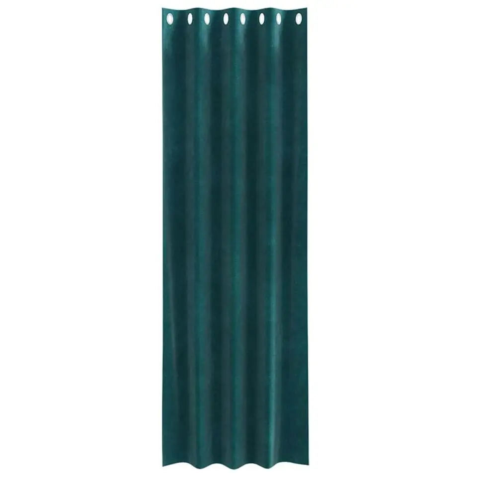 vidaXL Gordijnen met ringen - Donkergroen - 140x225 cm - Fluweel - 2 Stuks