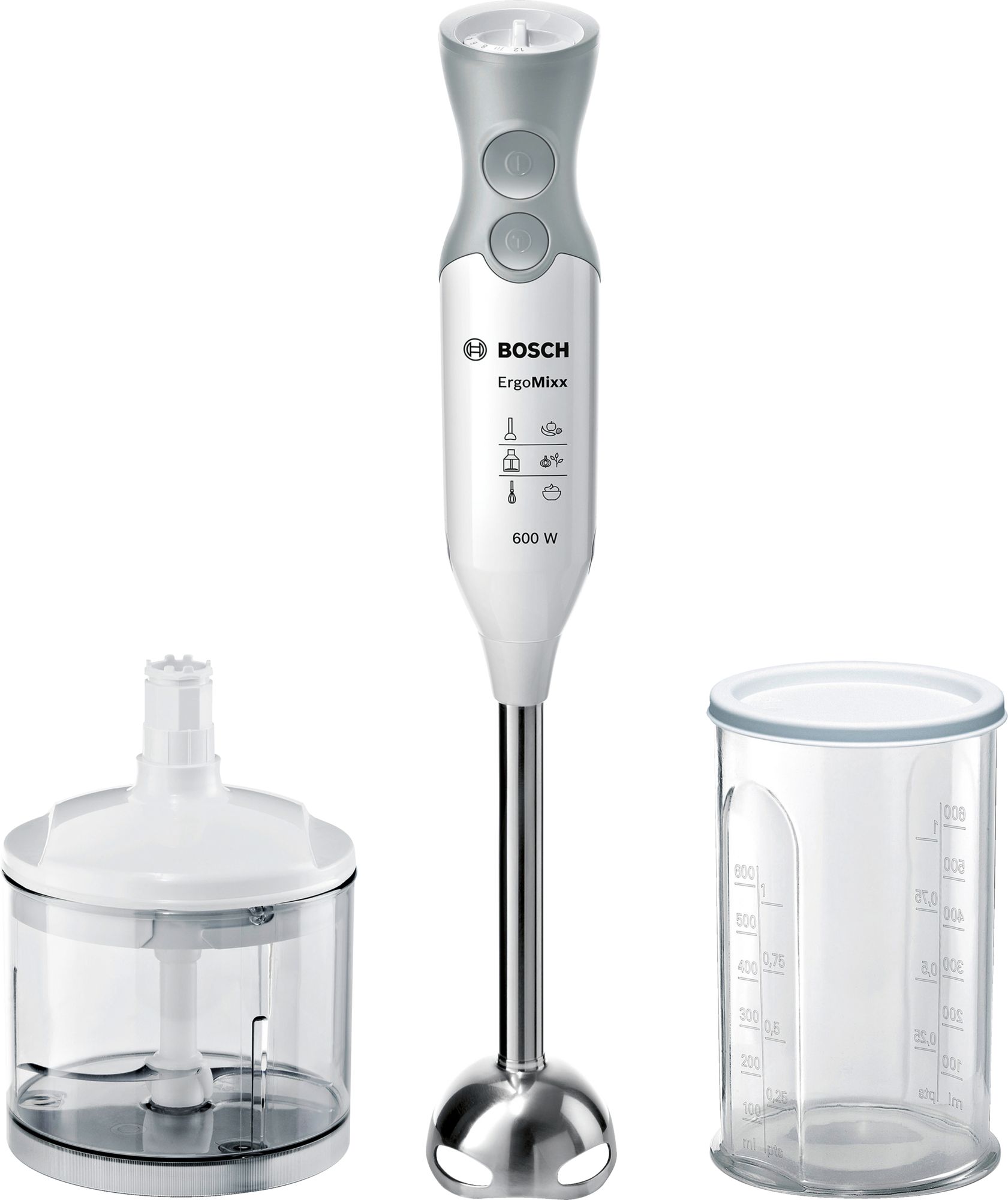 Batedeira de mão ErgoMixx 600W, branca, MSM66120