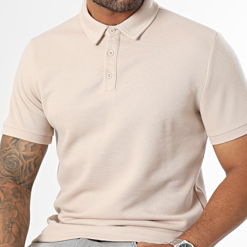 Lot De 2 Polos Manches Courtes Maille Piquée Blanc Beige