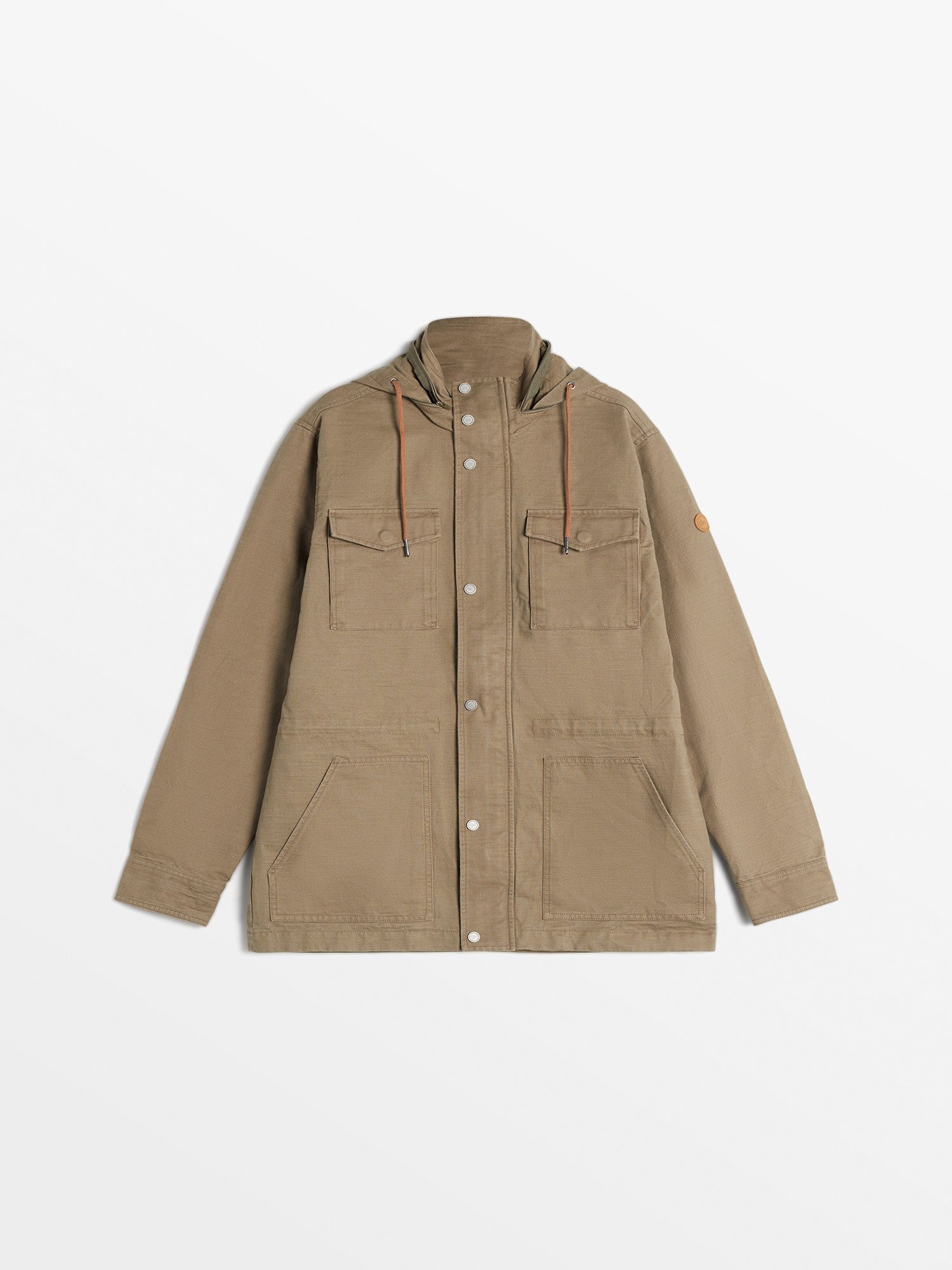 Veste Saharienne Homme A Capuche Kaki