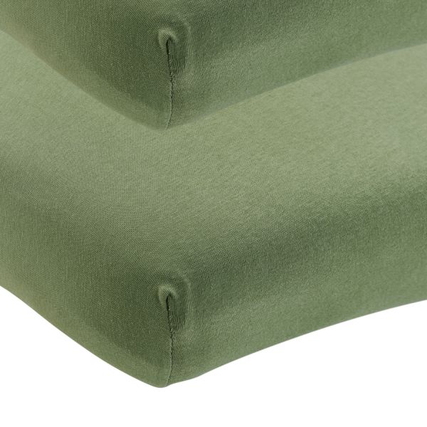 Wieghoeslaken Uni Olive Green 40 x 80 / 90 cm 2-Pack