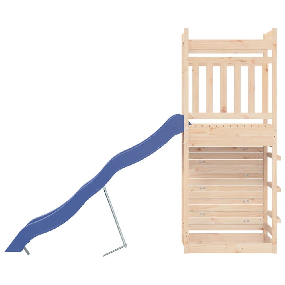 Aire de jeux d'extérieur balançoires toboggan portiques robuste jeux jardin 53 x 267 x 207 cm bois de pin massif