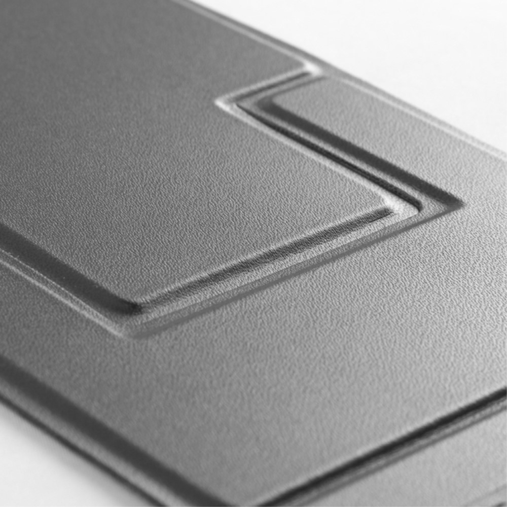 Ultra dünne faltbare PU Leder Handy / Smartphone Halterung Tisch Ständer - Schwarz