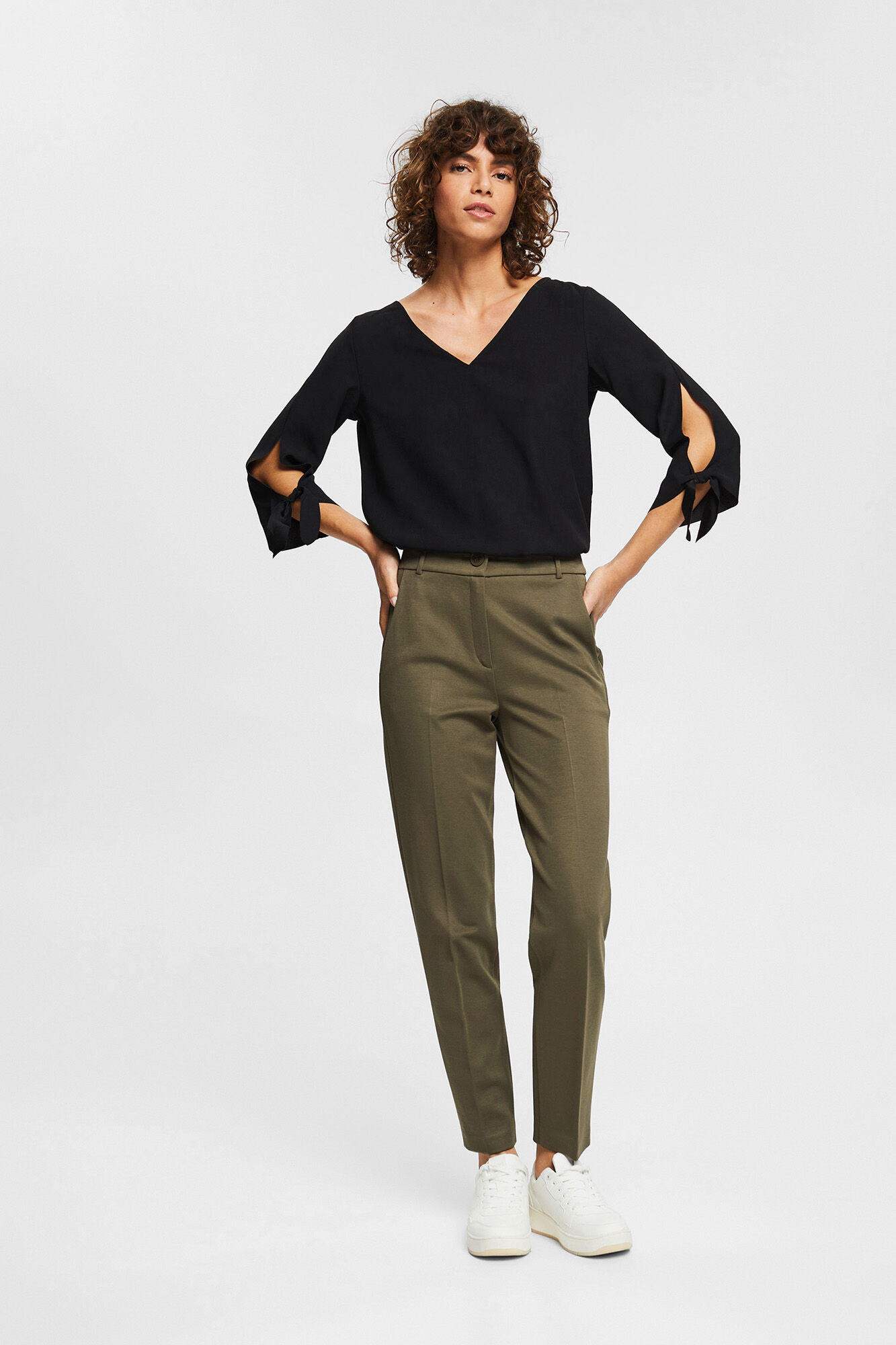 Blusa de crepe folgada - Preta