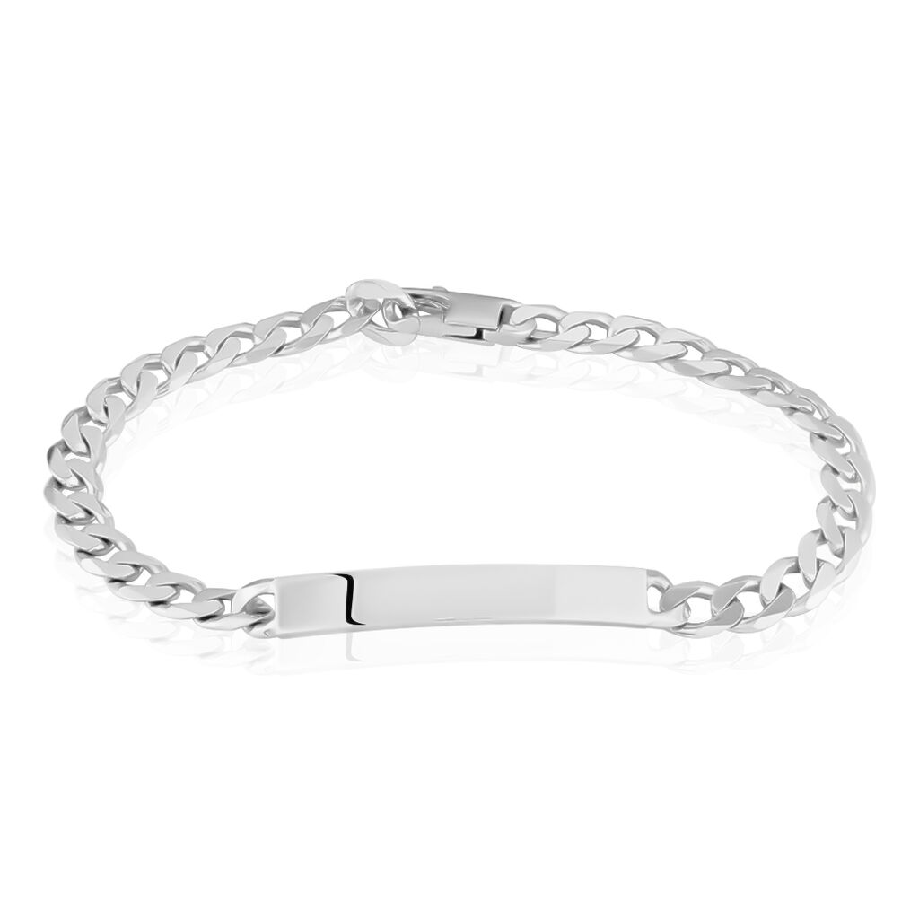 Bracelet Identité Casper Gourmette Argent Blanc