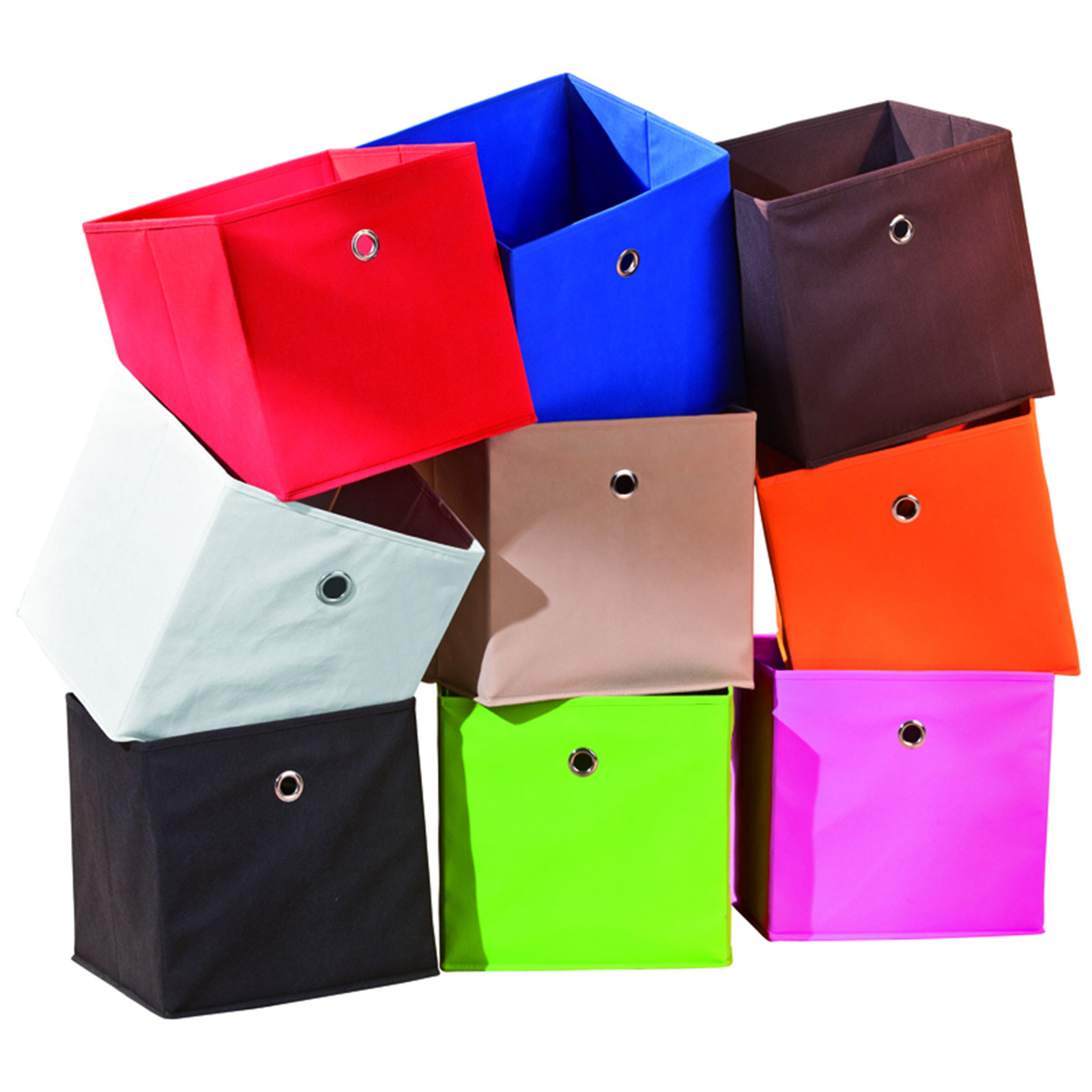 Faltbox WINNY - beige - mit Metallöse - 32x32 cm