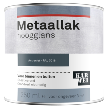 KARWEI metaallak hoogglans RAL 7016 antraciet 250 ml
