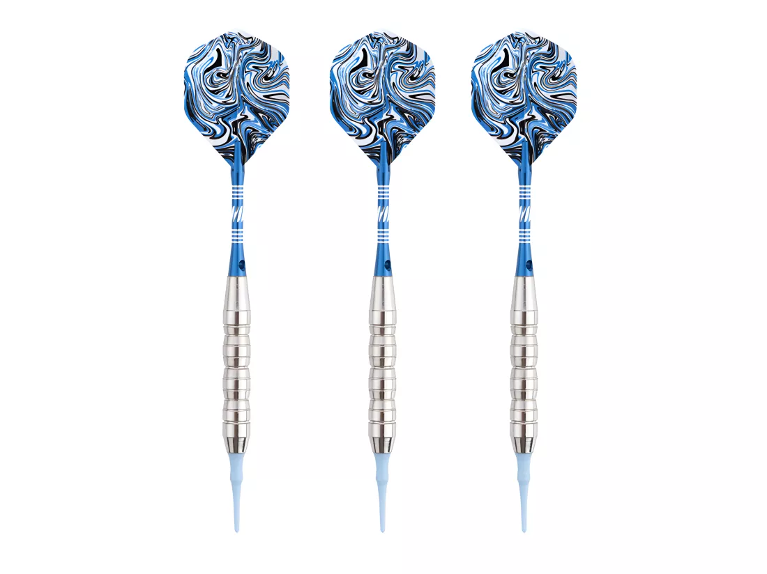 Jeu de 3 fléchettes pointe plastique 21g Deep Sea bleu - Bleu