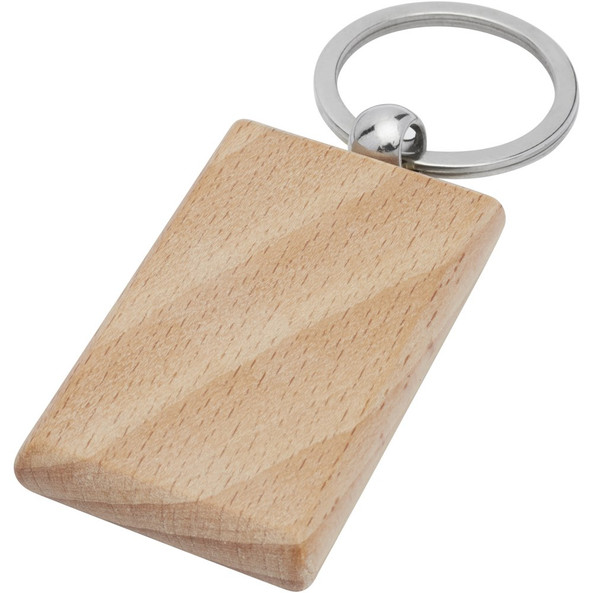 EgotierPro 118122 - Porte-clés rectangulaire Gian en bois de hêtre